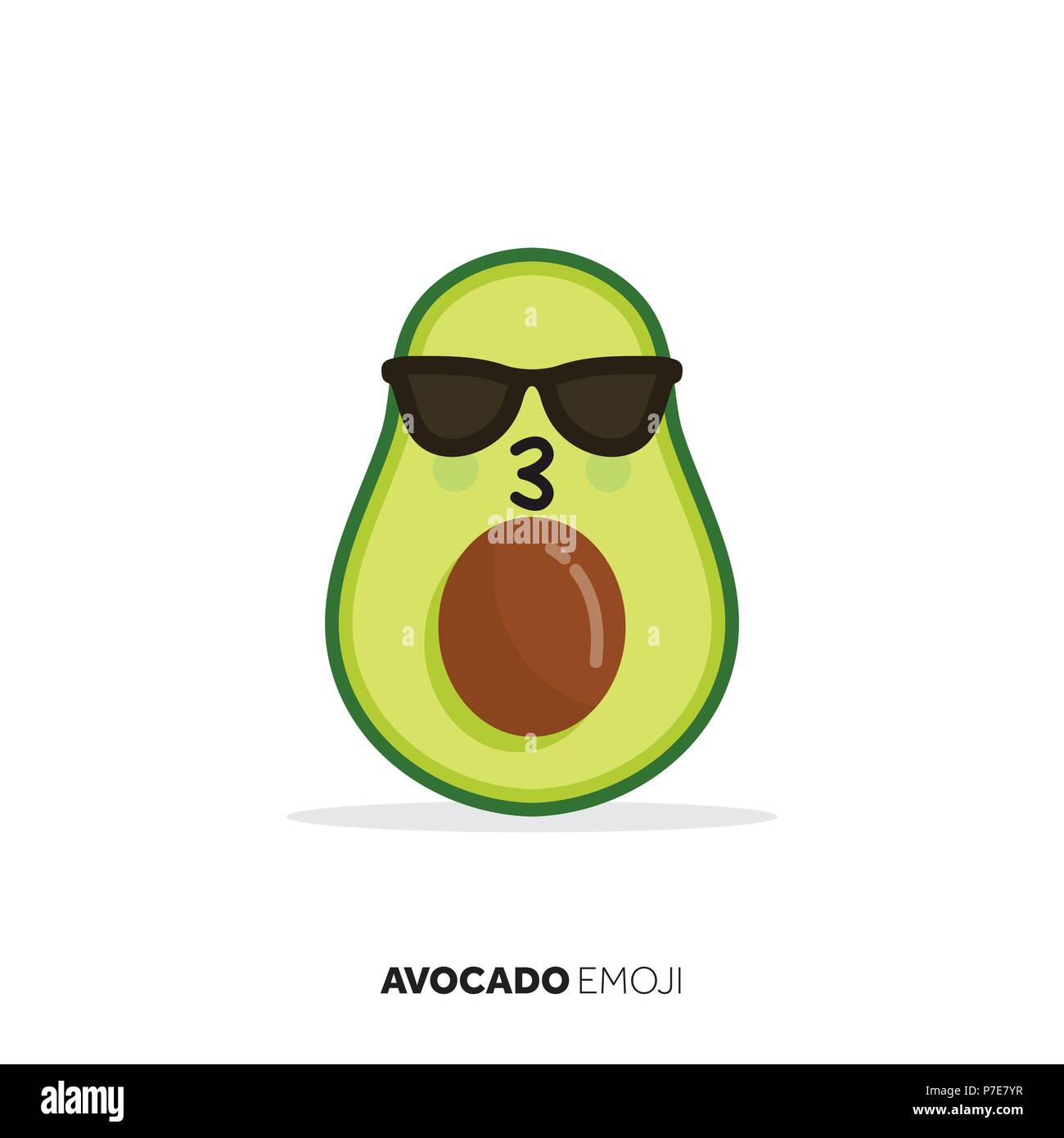 Avocado fruit cute emoji character icon Stock Vector Image & Art ...