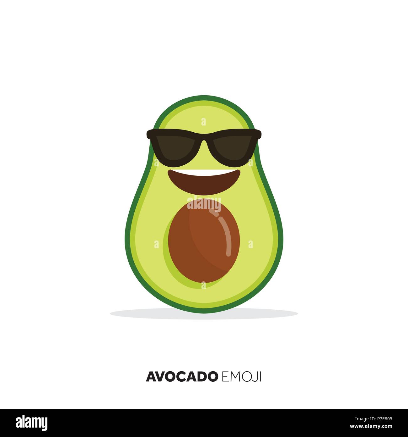 Avocado fruit cute emoji character icon Stock Vector Image & Art Alamy