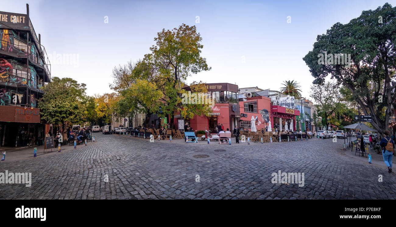 Bar and restaurants at Palermo Soho bohemian neighborhood - Buenos Aires, Argentina Stock Photo