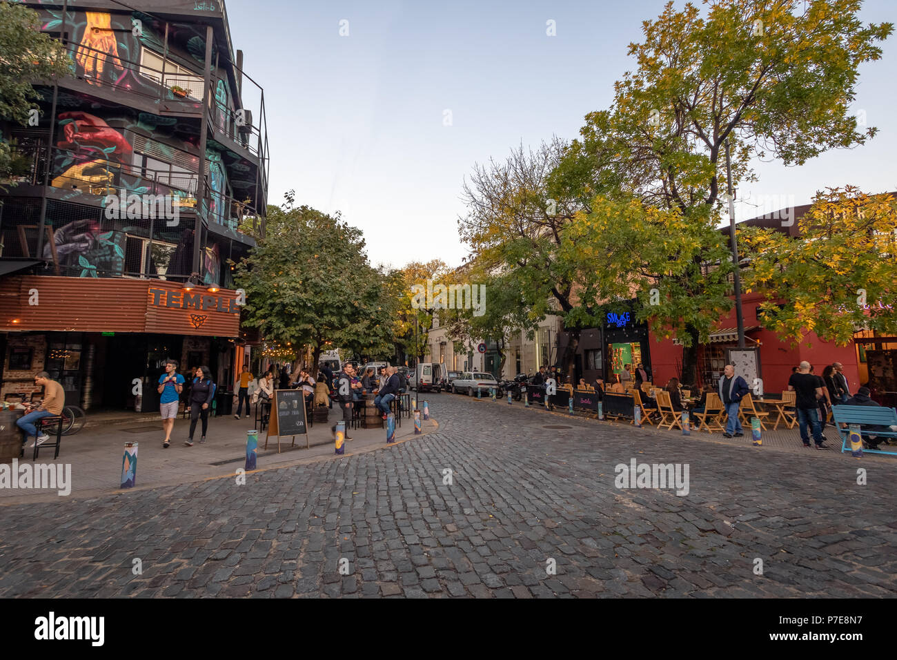 Bar and restaurants at Palermo Soho bohemian neighborhood - Buenos Aires, Argentina Stock Photo