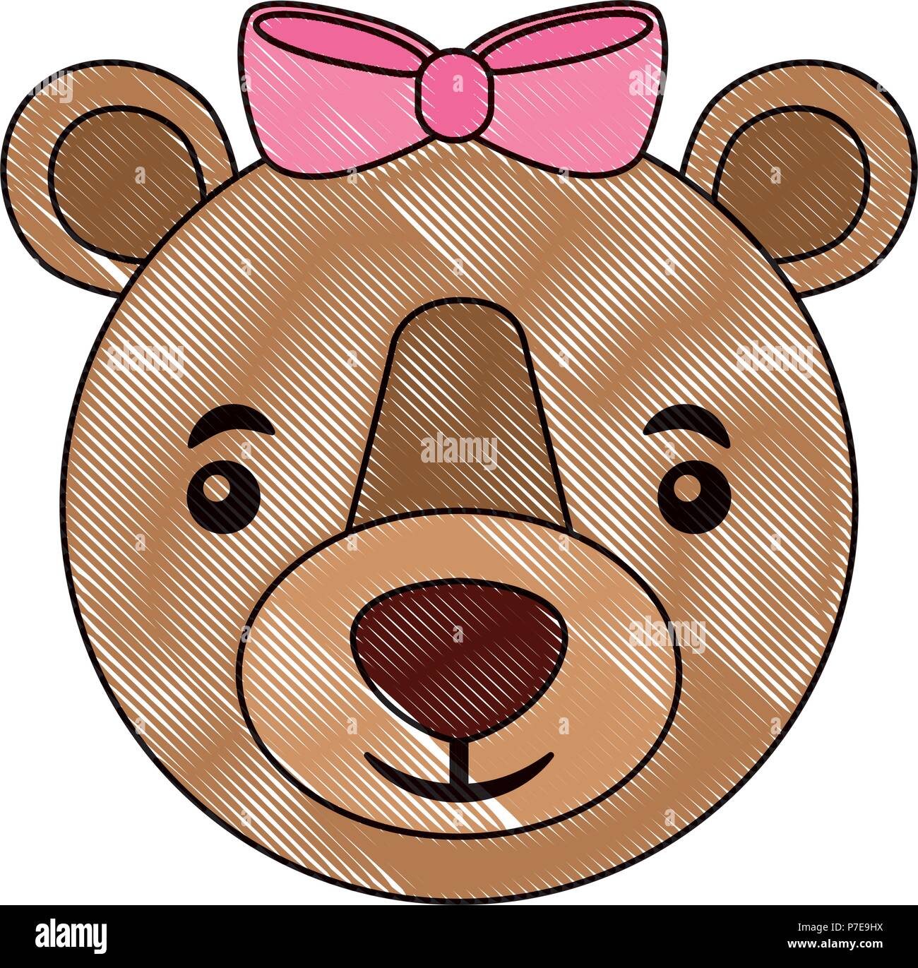 cute bear girl with bow decoration vector illustration Stock Vector ...