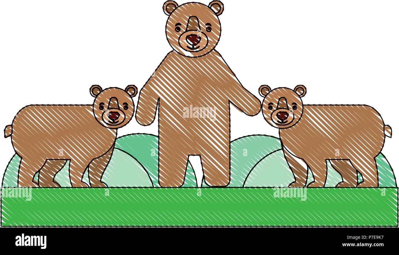 Brown bear mother and cub illustration hi-res stock photography and ...