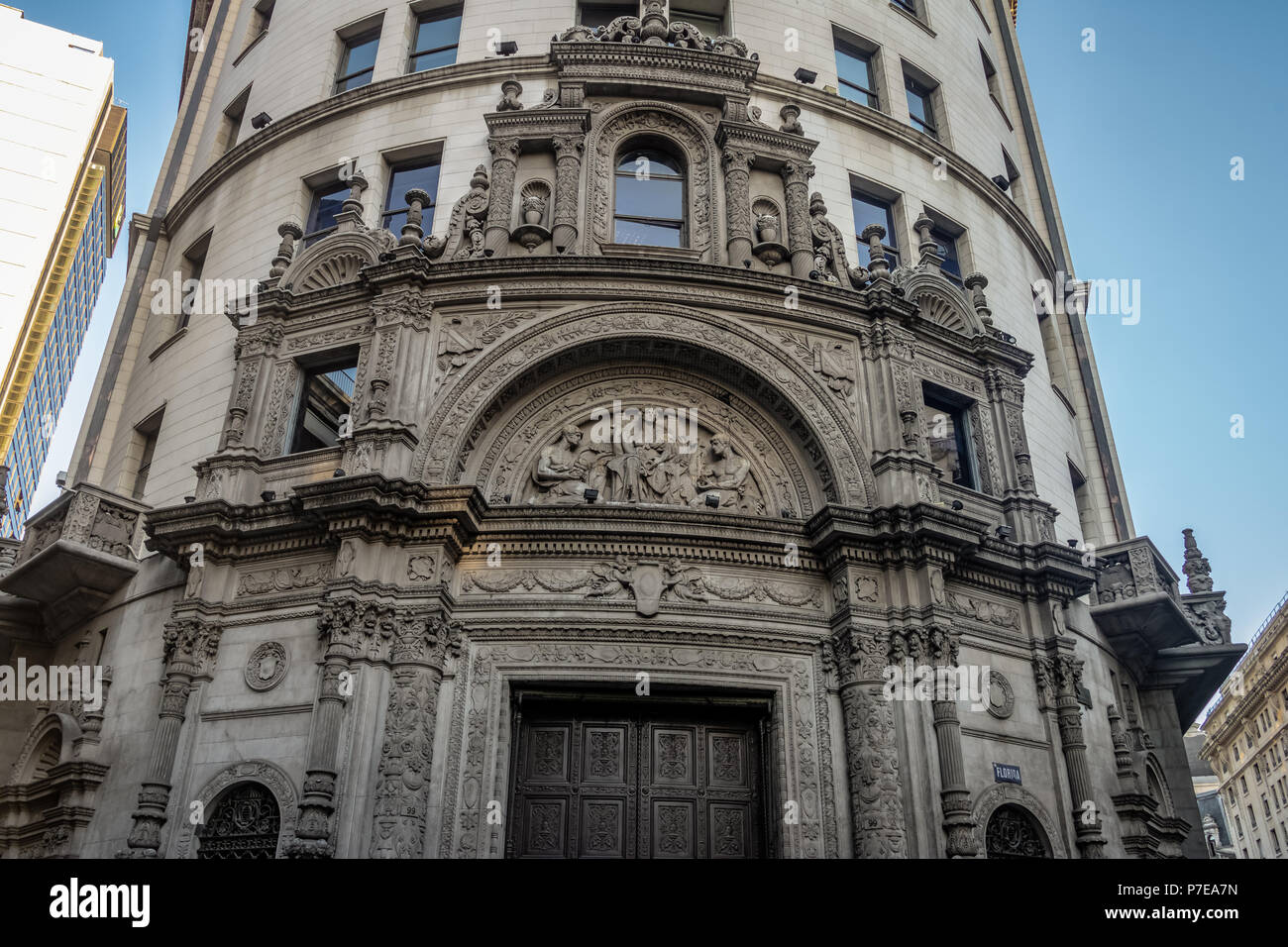 ICBC former First National Bank of Boston Building Facade in Calle Florida - Buenos Aires, Argentina Stock Photo