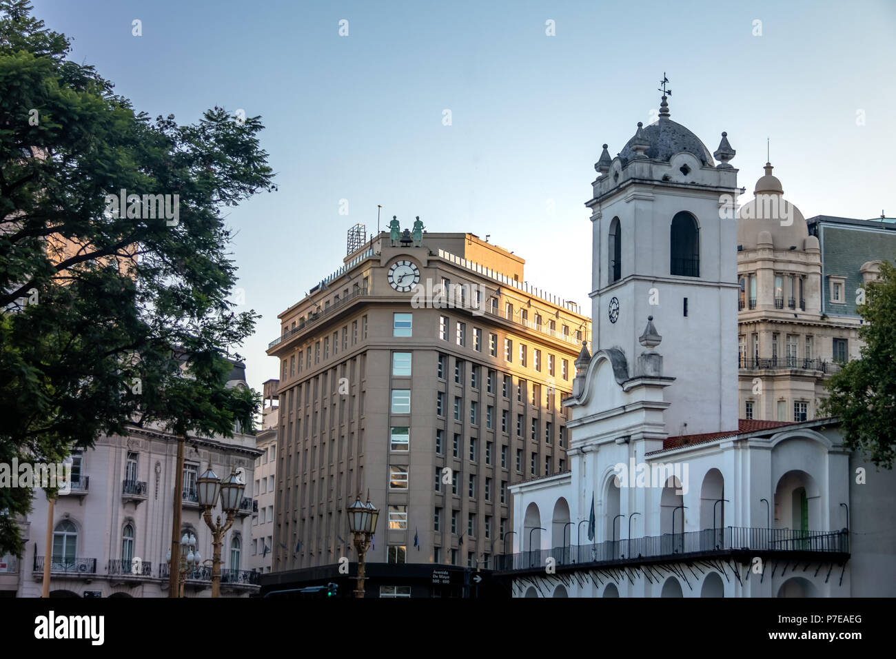 Buenos Aires Cabildo Building, colonial town council and Council of Magistrates of the Nation (Consejo de la Magistratura de la Nacion) - Buenos Aires Stock Photo