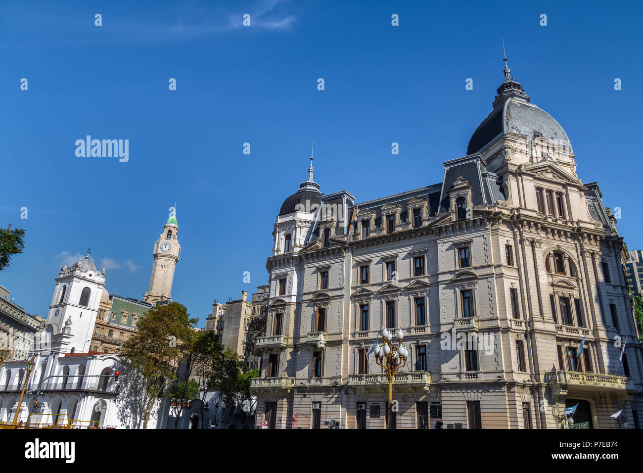 Buenos Aires City Hall - Palacio Municipal de la Ciudad de Buenos Aires and buildings in downtown - Buenos Aires, Argentina Stock Photo