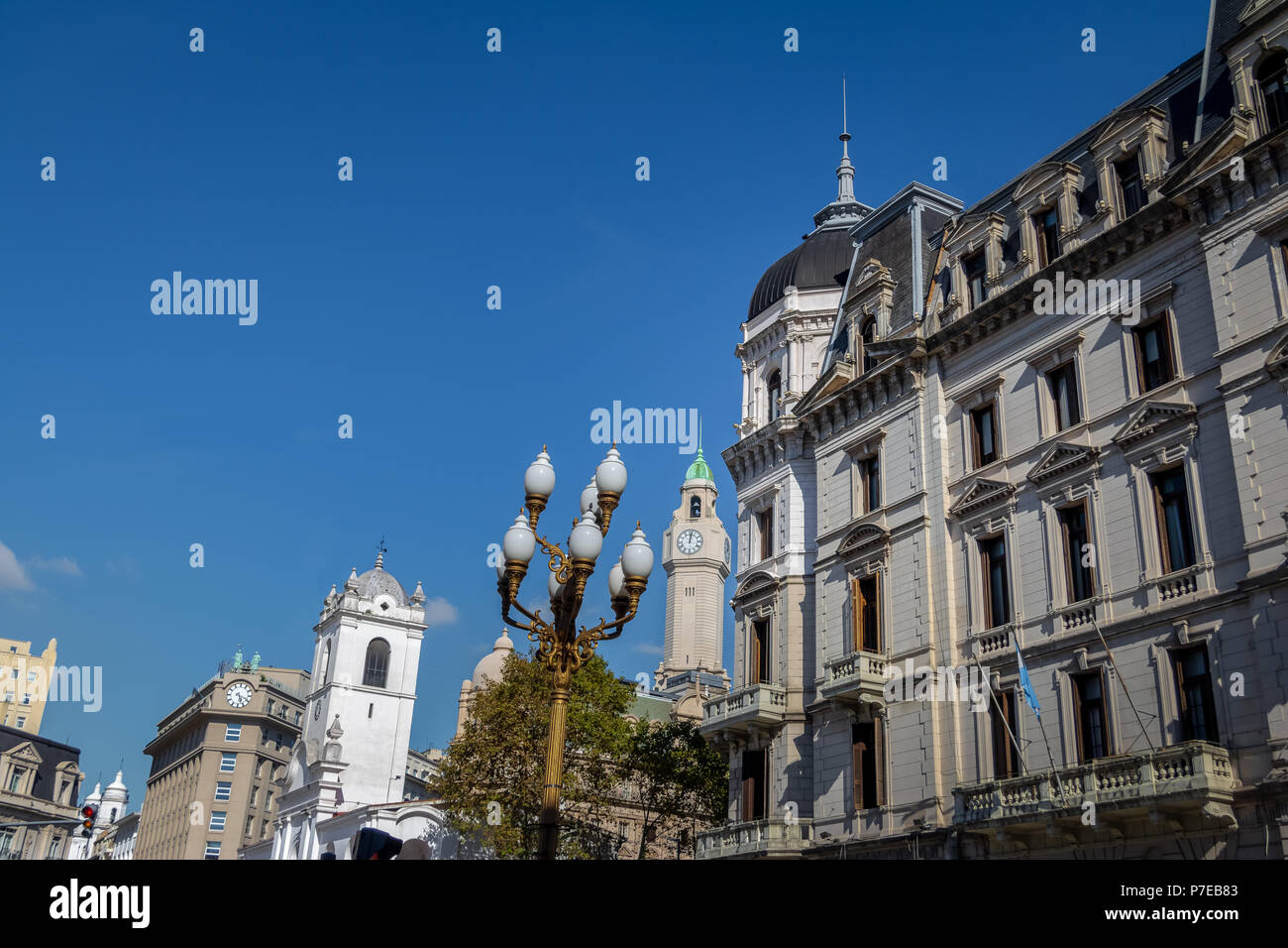 Buildings in downtown Buenos Aires near Plaza de Mayo - Buenos Aires, Argentina Stock Photo
