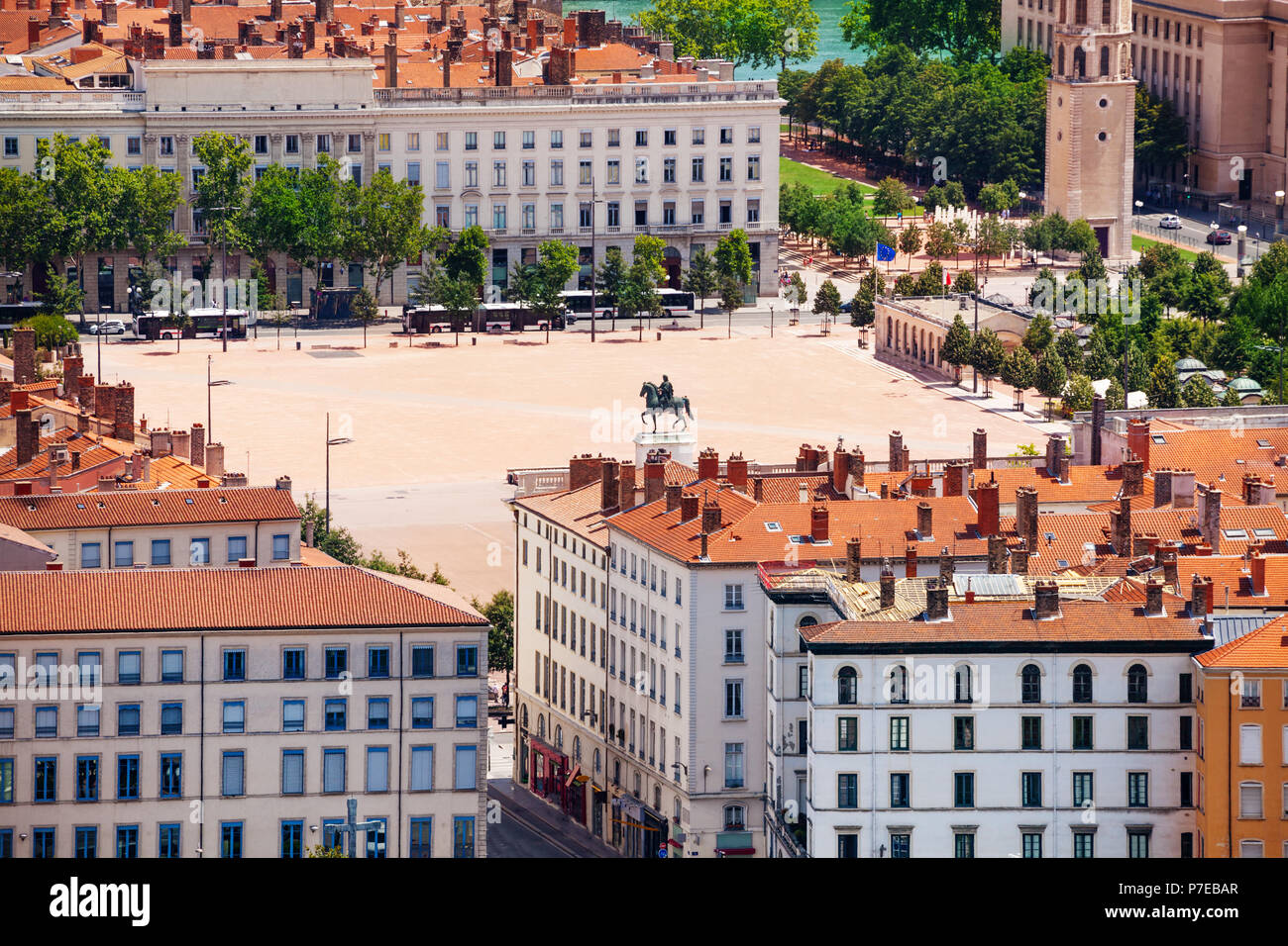 Aerial view of Place Bellecour, Lyon, France Stock Photo - Alamy