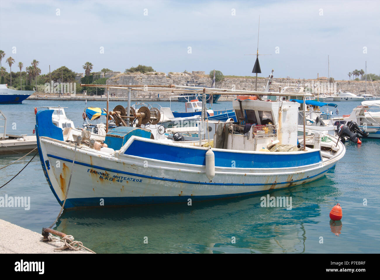 Fishing boat in Kos, Greece Stock Photo