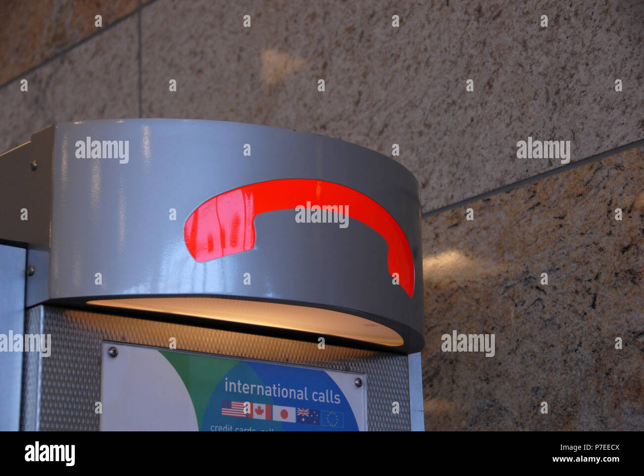 Phone booth Phone logo inside the Doncaster Sheffield Airport, formerly