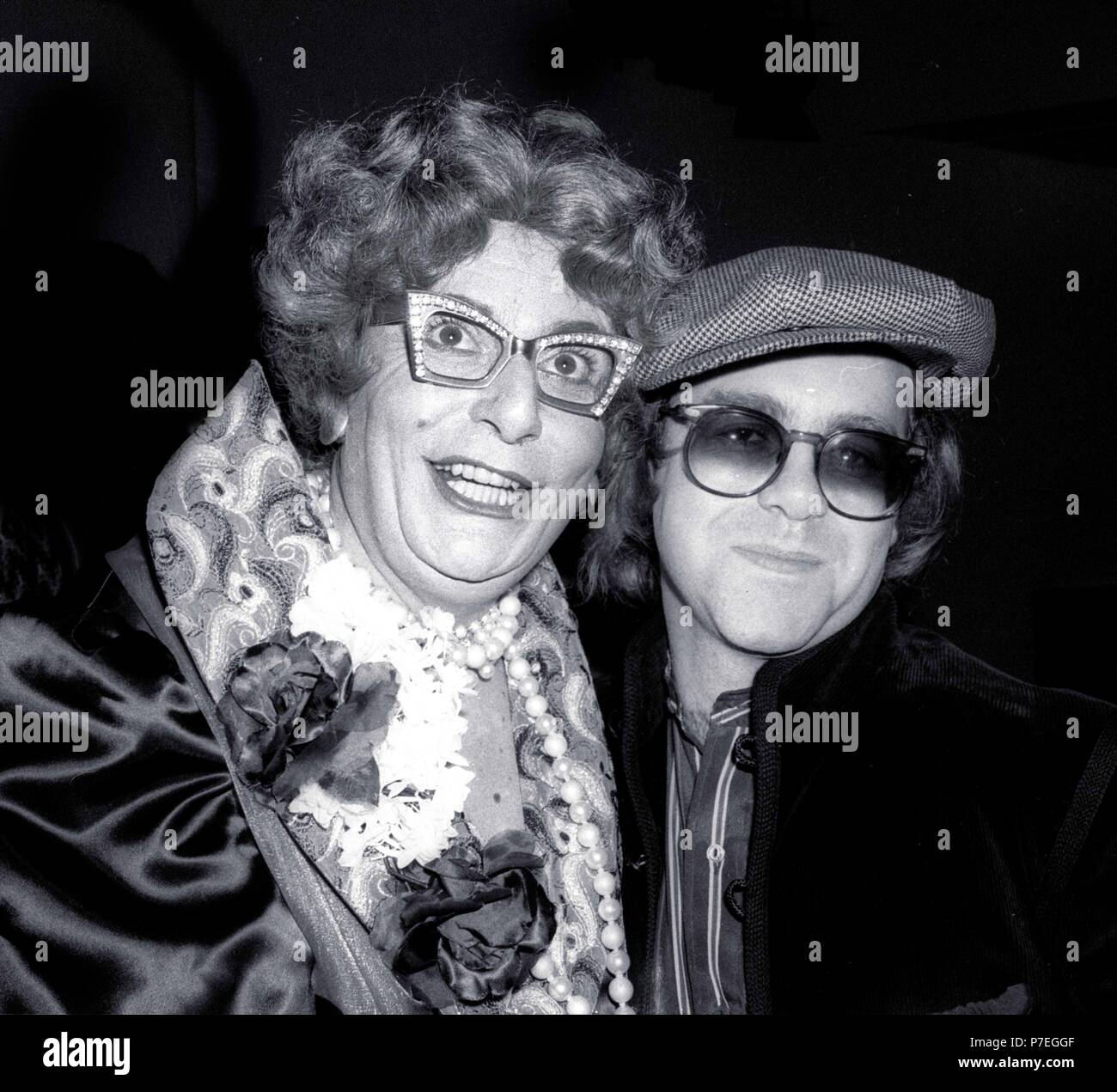 1978  New York City Dame Edna (Barry Humphries) & Elton John  at Studio 54 Credit: Adam Scull-PHOTOlink/MediaPunch Stock Photo