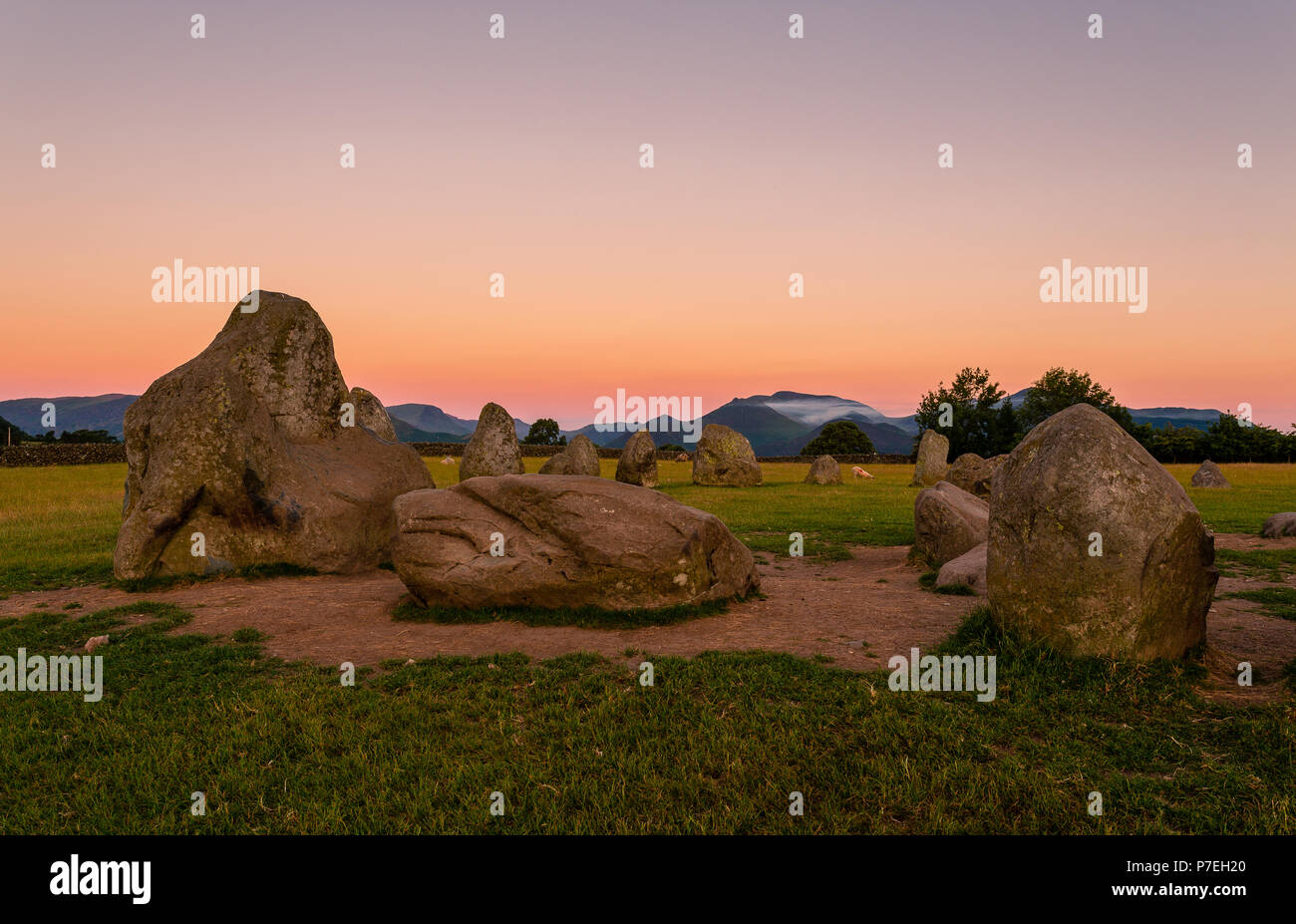 Castlerigg stone circle near Keswick, Cumbria, the Lake District Stock Photo