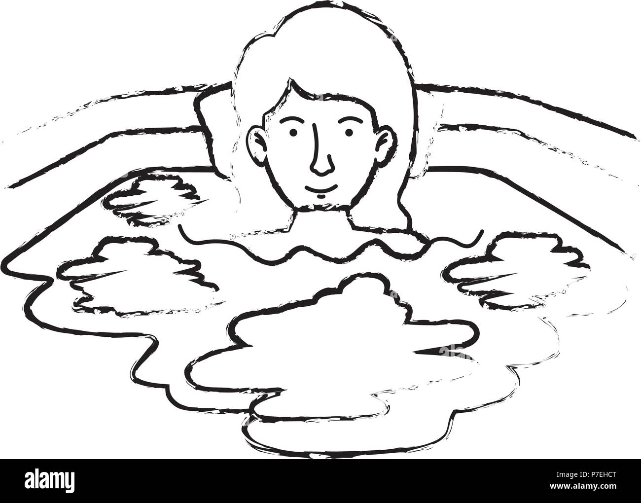 woman in the bathtub Stock Vector