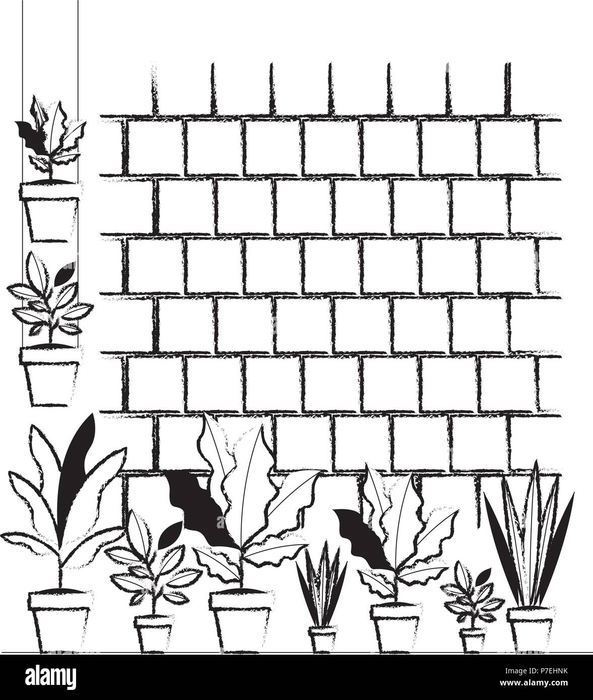 wall with houseplants scene Stock Vector Image & Art - Alamy