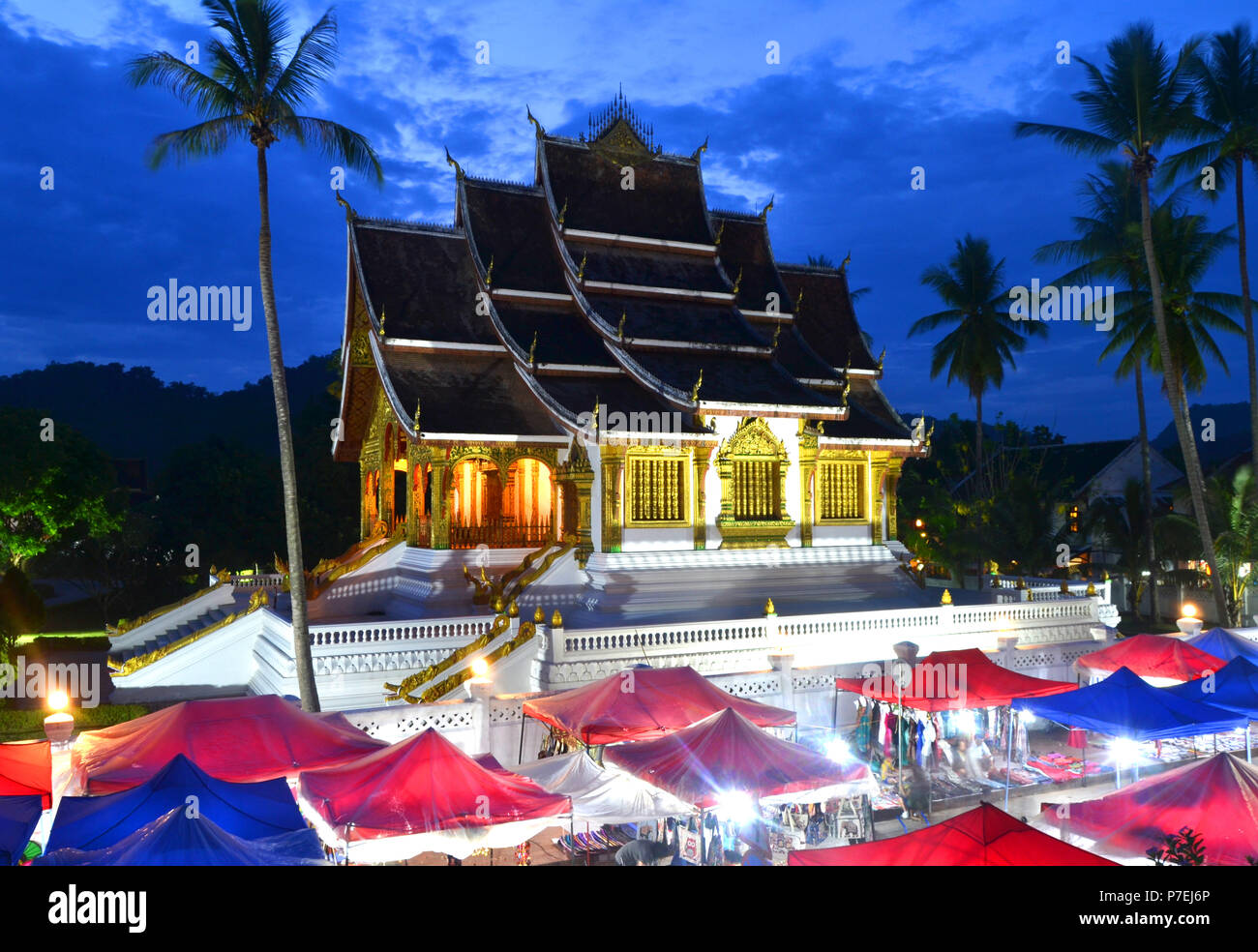 Buddhist Temples and sacred sites of Luang Prabang, Laos in Asia Stock Photo