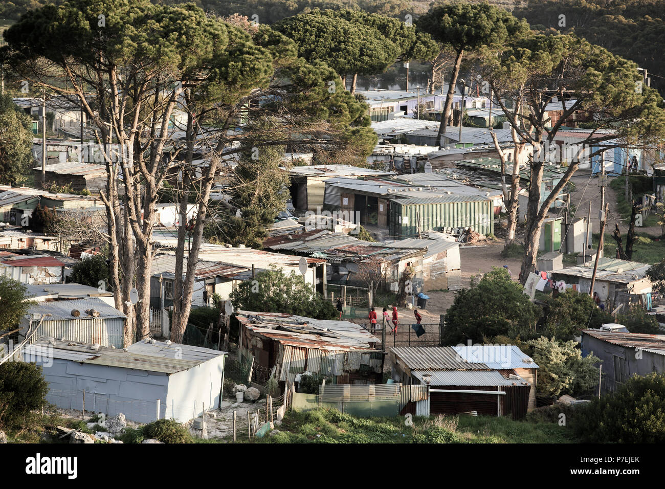 Shantytown at Redhill, Cape Peninsula, Cape Town Stock Photo