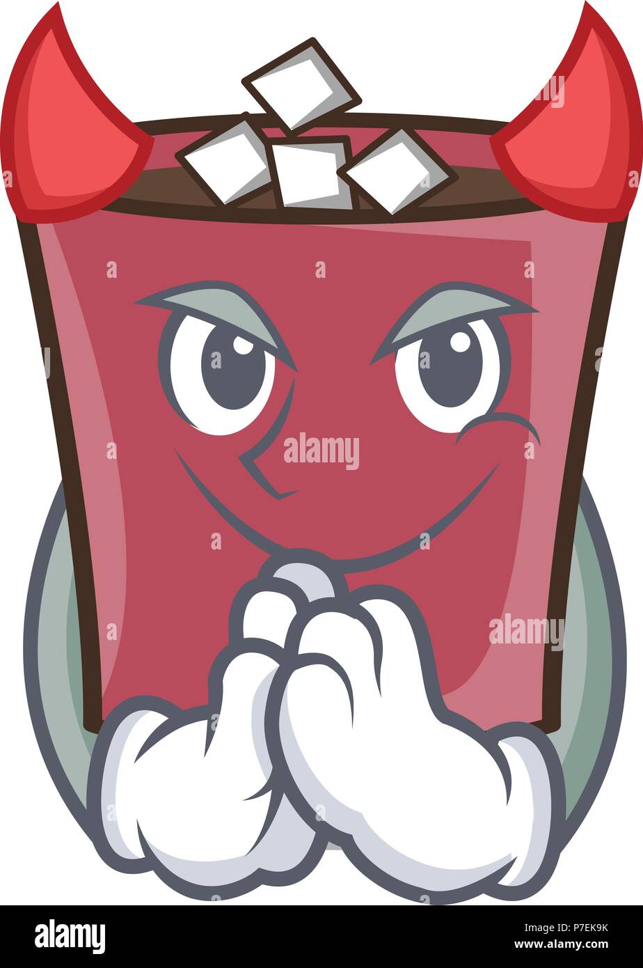 Devil hot chocolate mascot cartoon Stock Vector