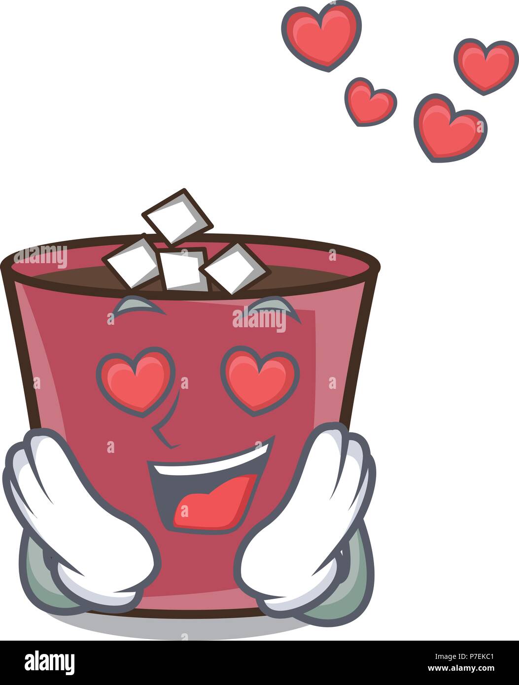 In love hot chocolate mascot cartoon Stock Vector Image & Art - Alamy