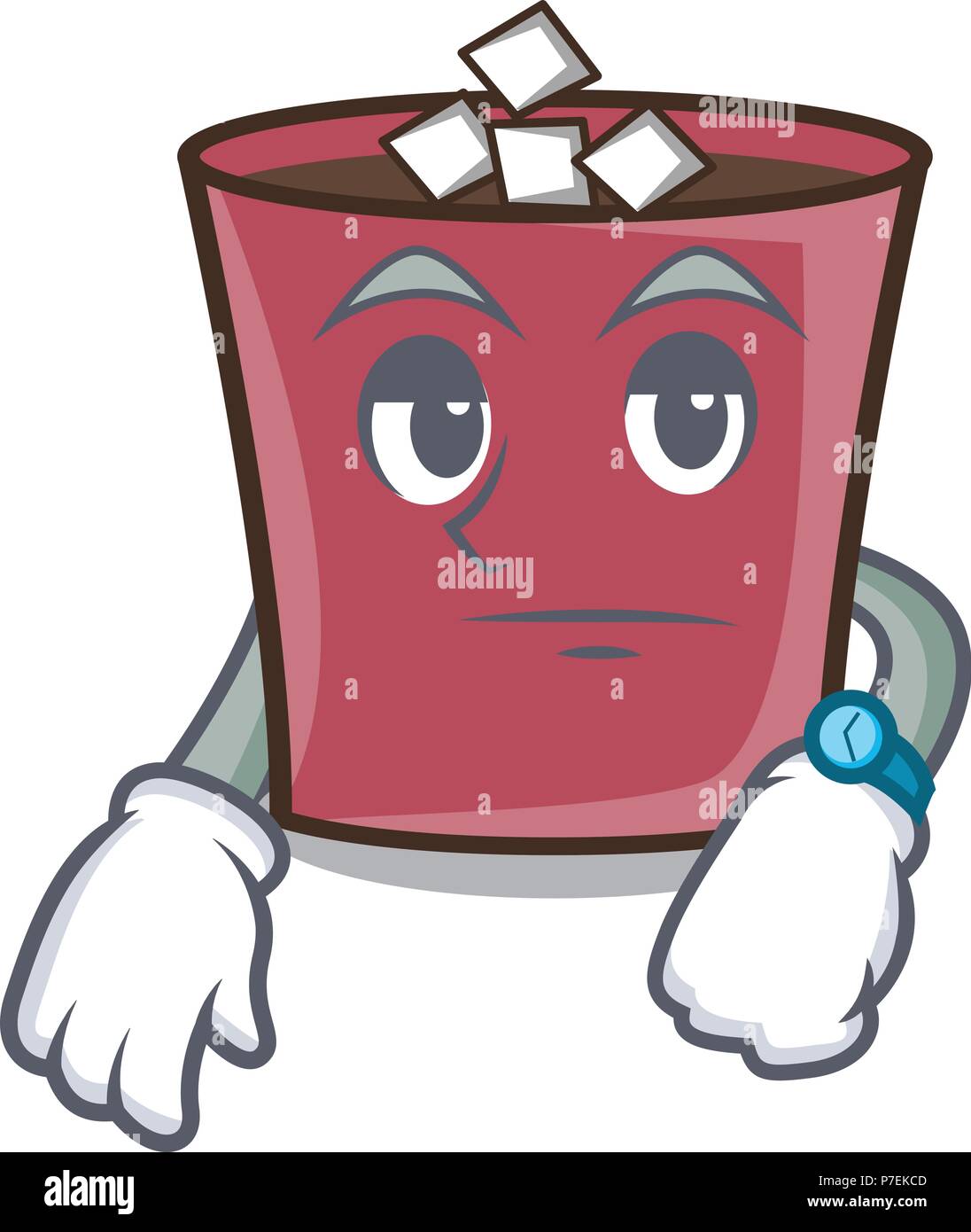 Waiting hot chocolate mascot cartoon Stock Vector Image & Art - Alamy