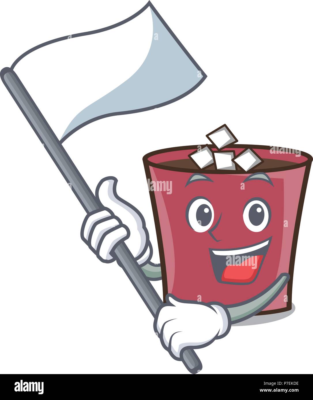 With flag hot chocolate mascot cartoon Stock Vector Image & Art - Alamy