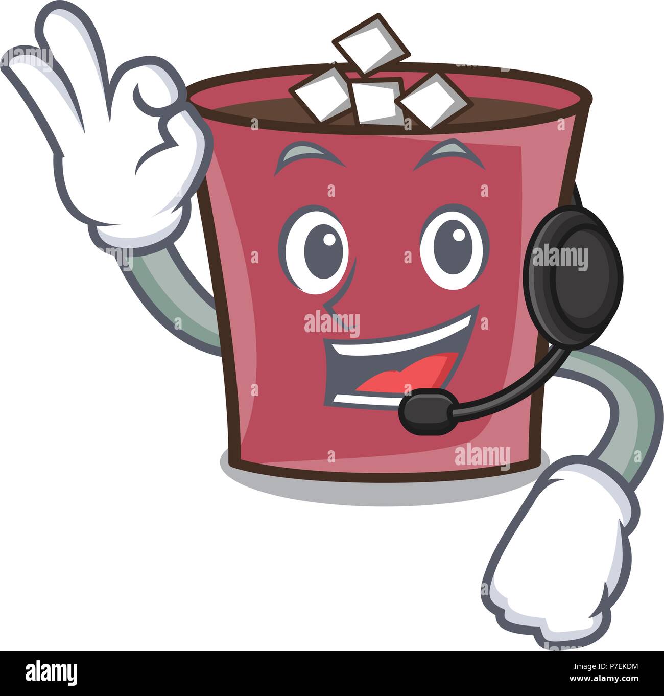 With headphone hot chocolate mascot cartoon Stock Vector Image & Art ...