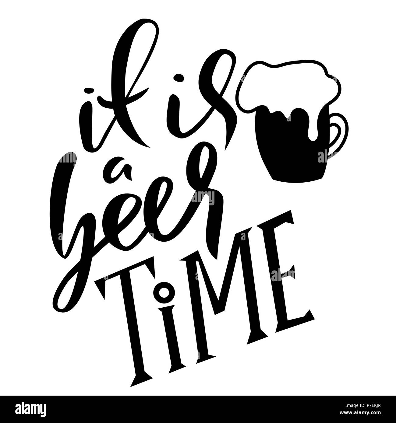 Beer glass lettering Black and White Stock Photos & Images - Alamy