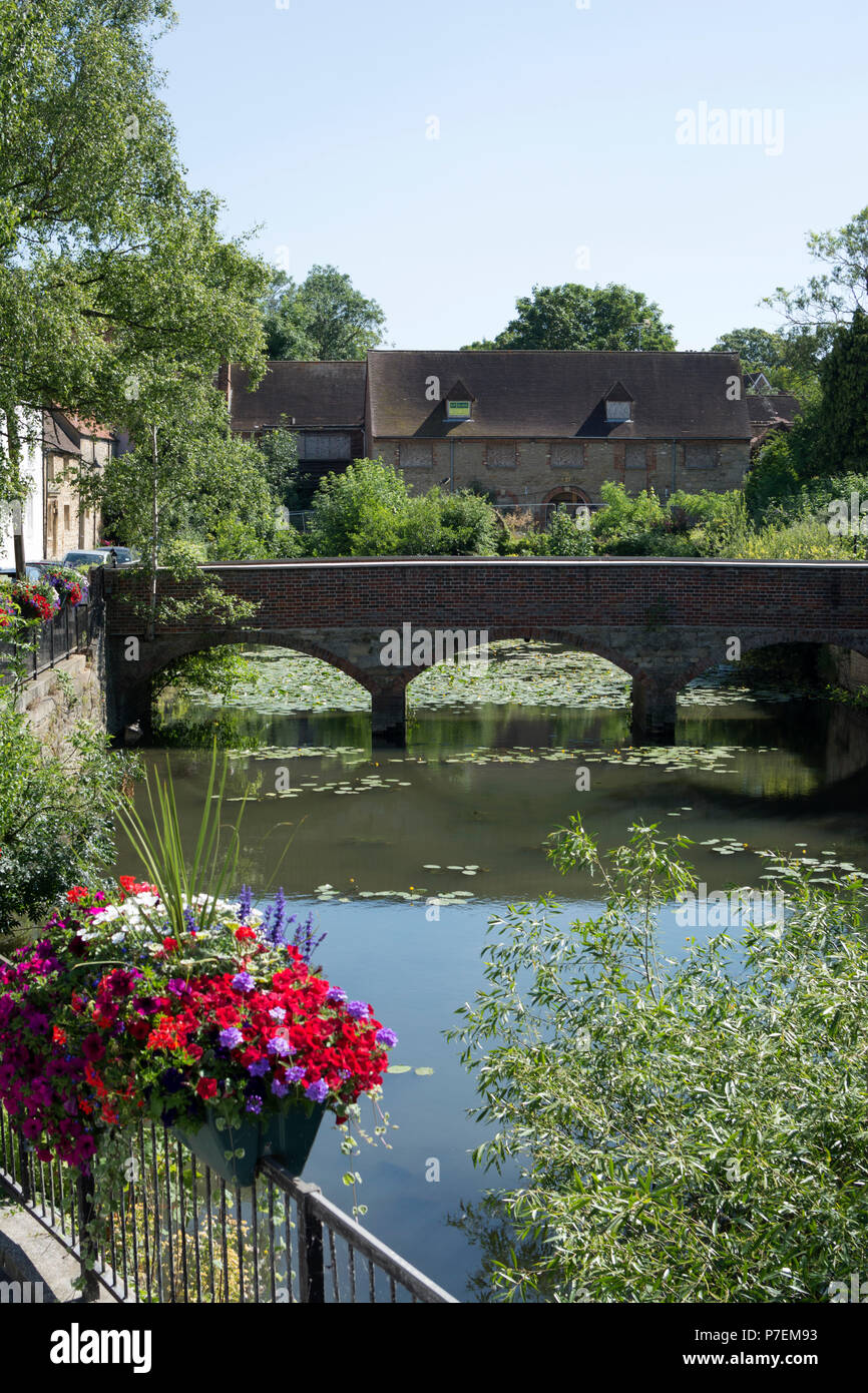 View towards The Upper Reaches, Abingdon-on-Thames, Oxfordshire, England, UK Stock Photo