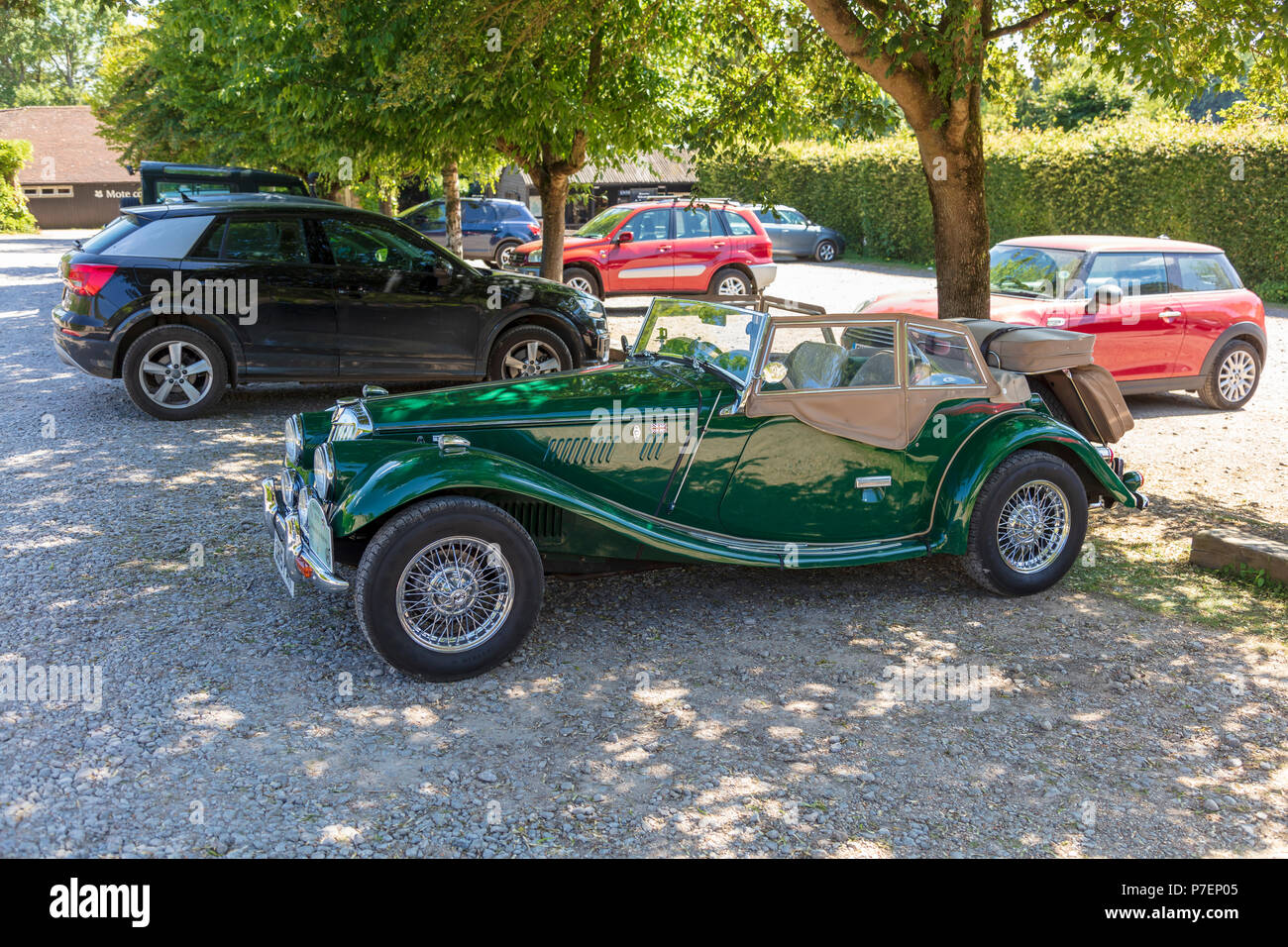 A Naylor T1700 restored British built sports car built in the 1980's in Shipley, parked at Ightam Mote car Park. Kent, UK Stock Photo