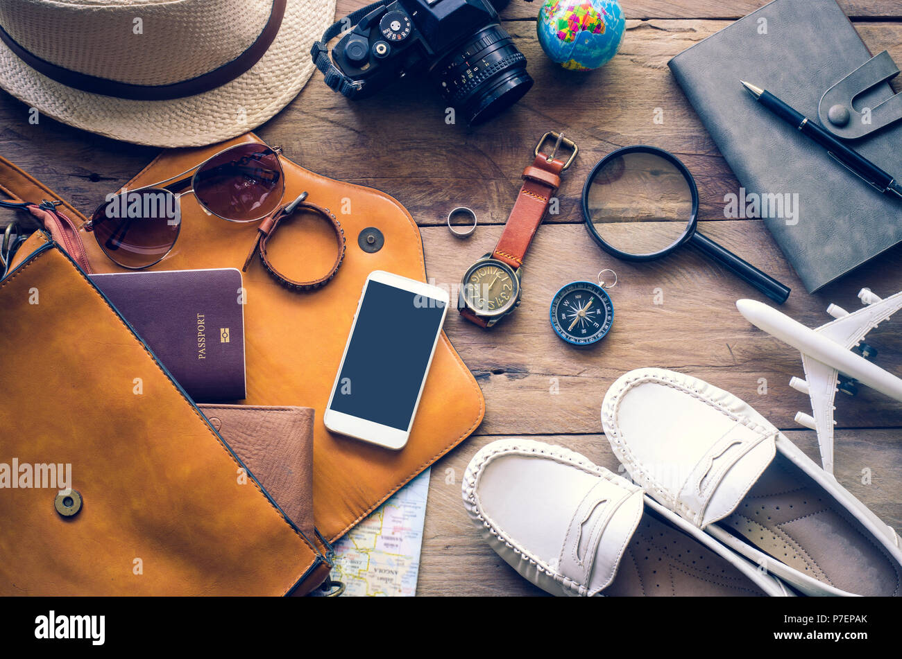 leninismen hjerne koks Travel Clothing accessories Apparel along for the trip Stock Photo - Alamy