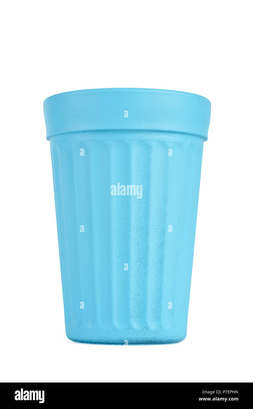 One blue painted glass isolated on white Stock Photo