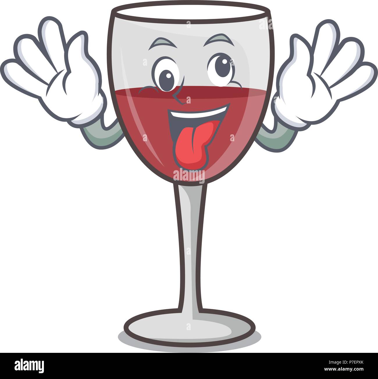 Crazy wine mascot cartoon style Stock Vector