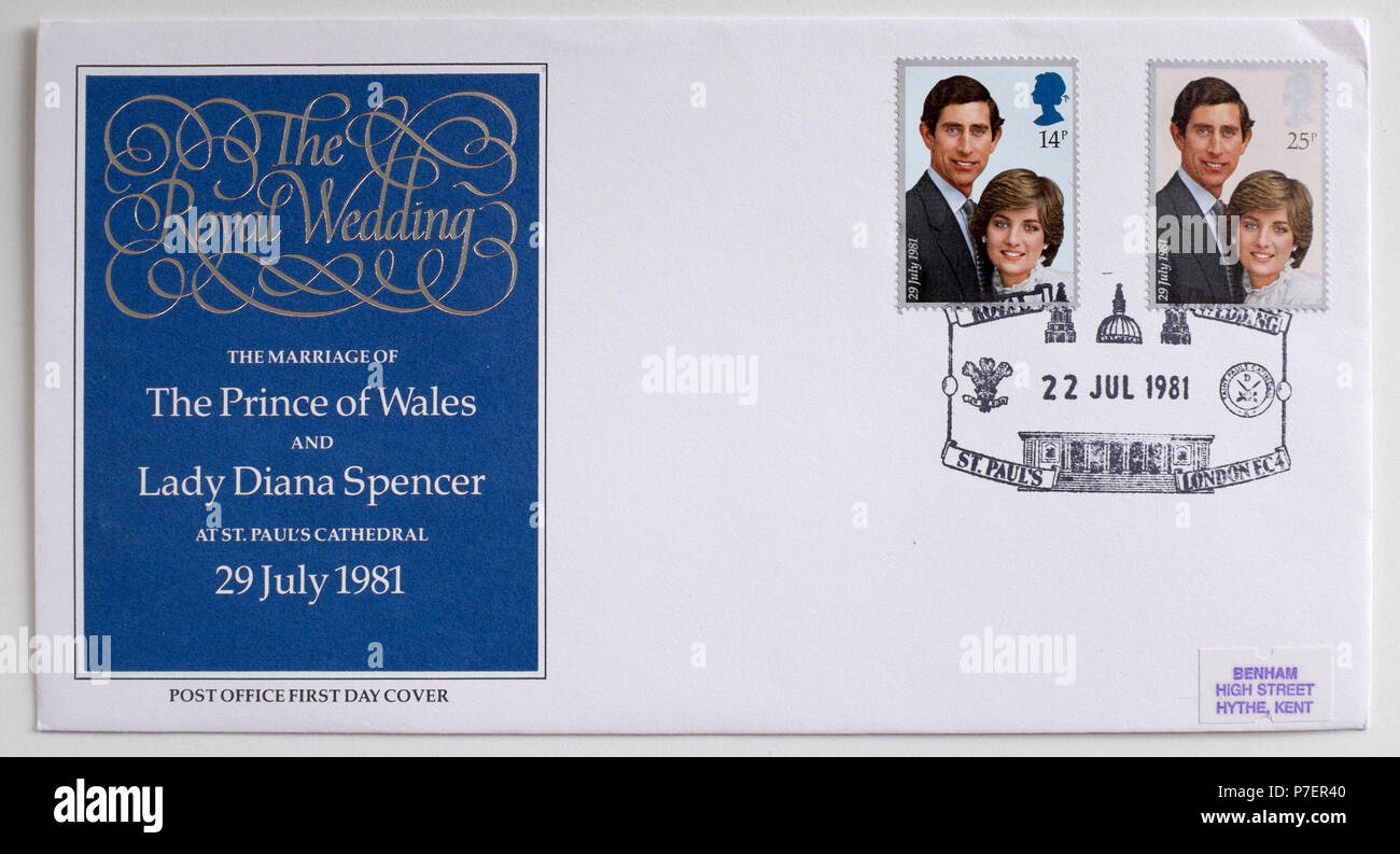 Vintage British Post Office Royal Mail First Day Cover Stamps 1981 Royal Wedding Stock Photo Alamy