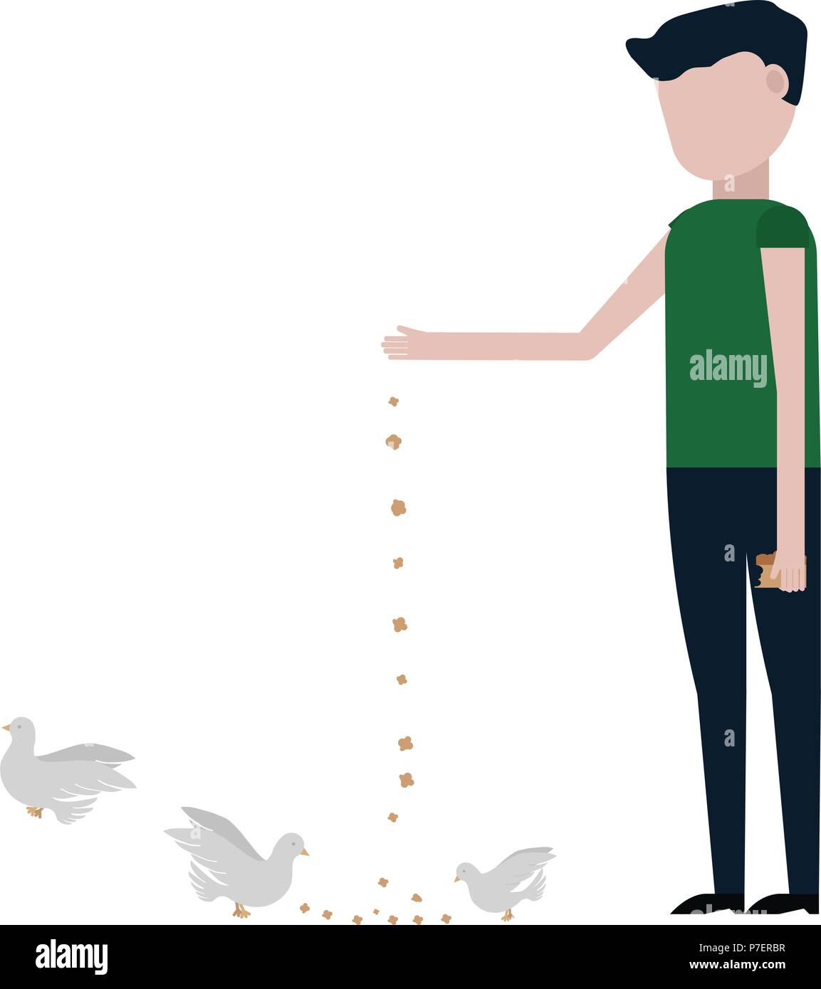 Man eating birds Stock Vector Images - Alamy