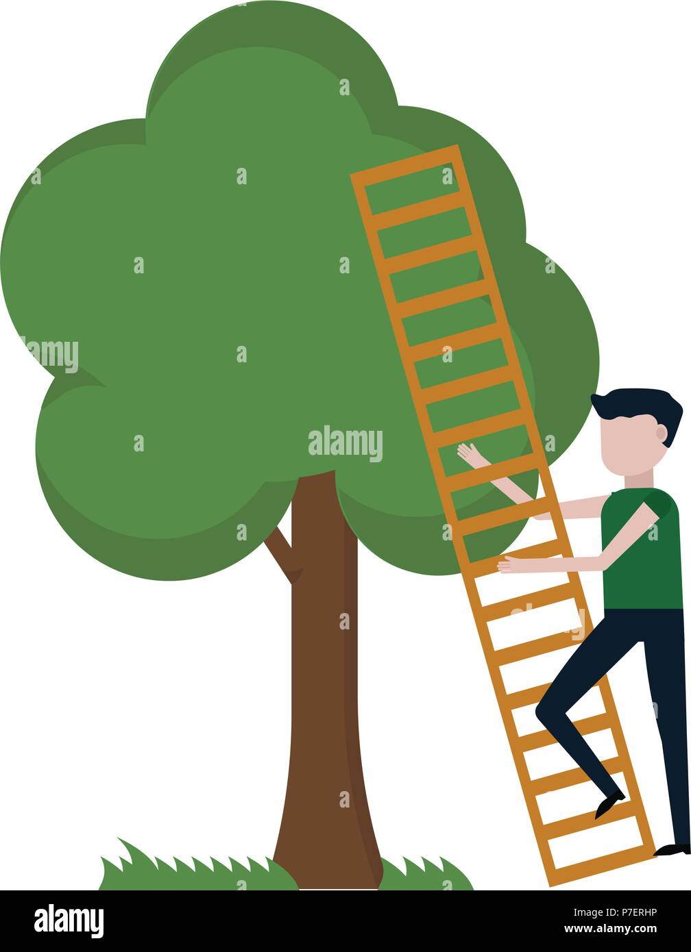 Climb a tree cartoon Stock Vector Images - Alamy