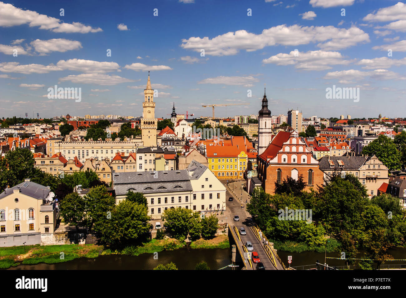 view of Opole from the Piast Tower Stock Photo