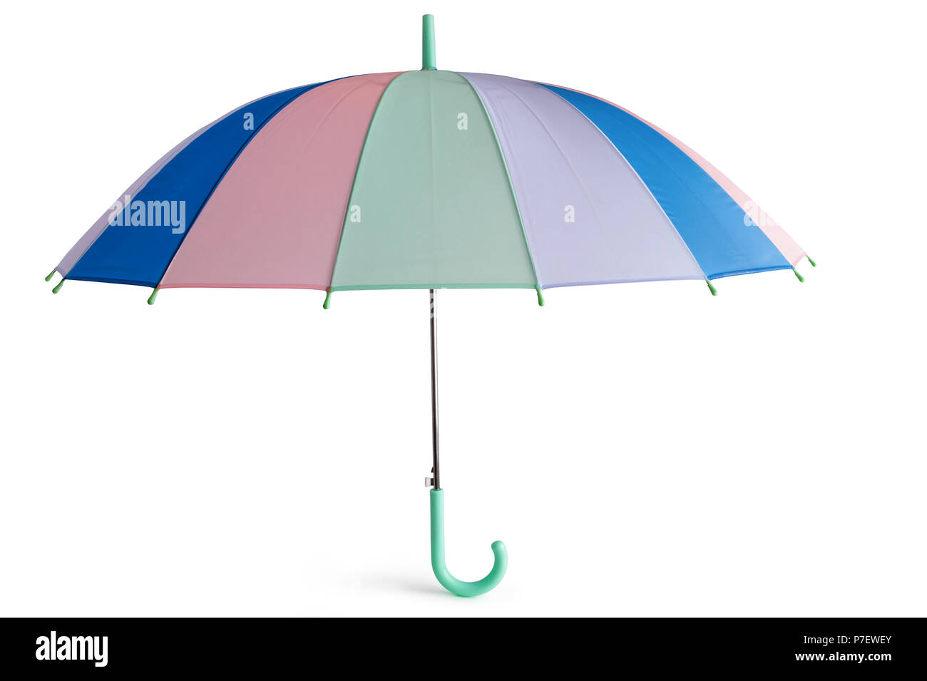 Pastel colored umbrella isolated on white background Stock Photo Alamy