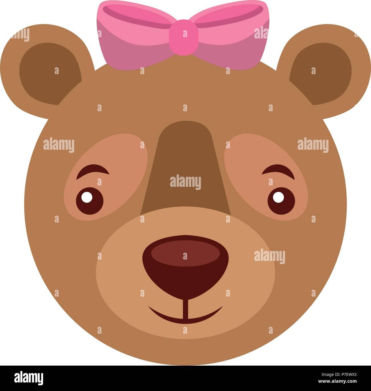 cute bear girl with bow decoration vector illustration Stock Vector ...