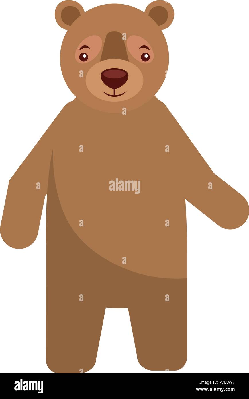 brown grizzly bear standing animal vector illustration Stock Vector