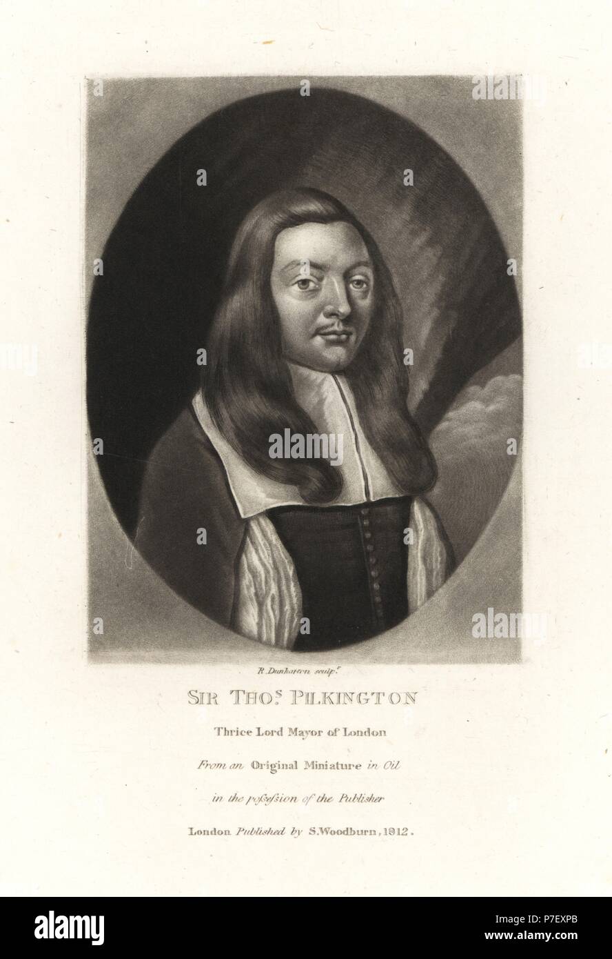 Sir Thomas Pilkington, Lord Mayor of London, died 1691. Copperplate