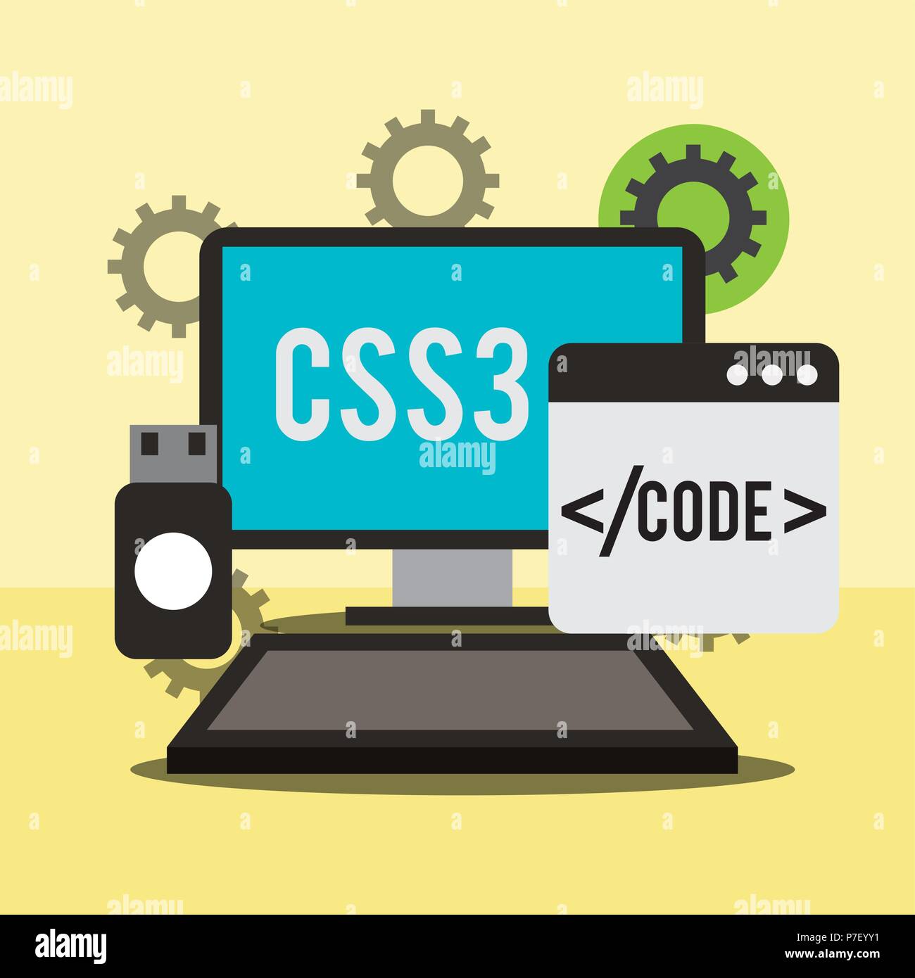 Programming language gear Stock Vector Images - Alamy