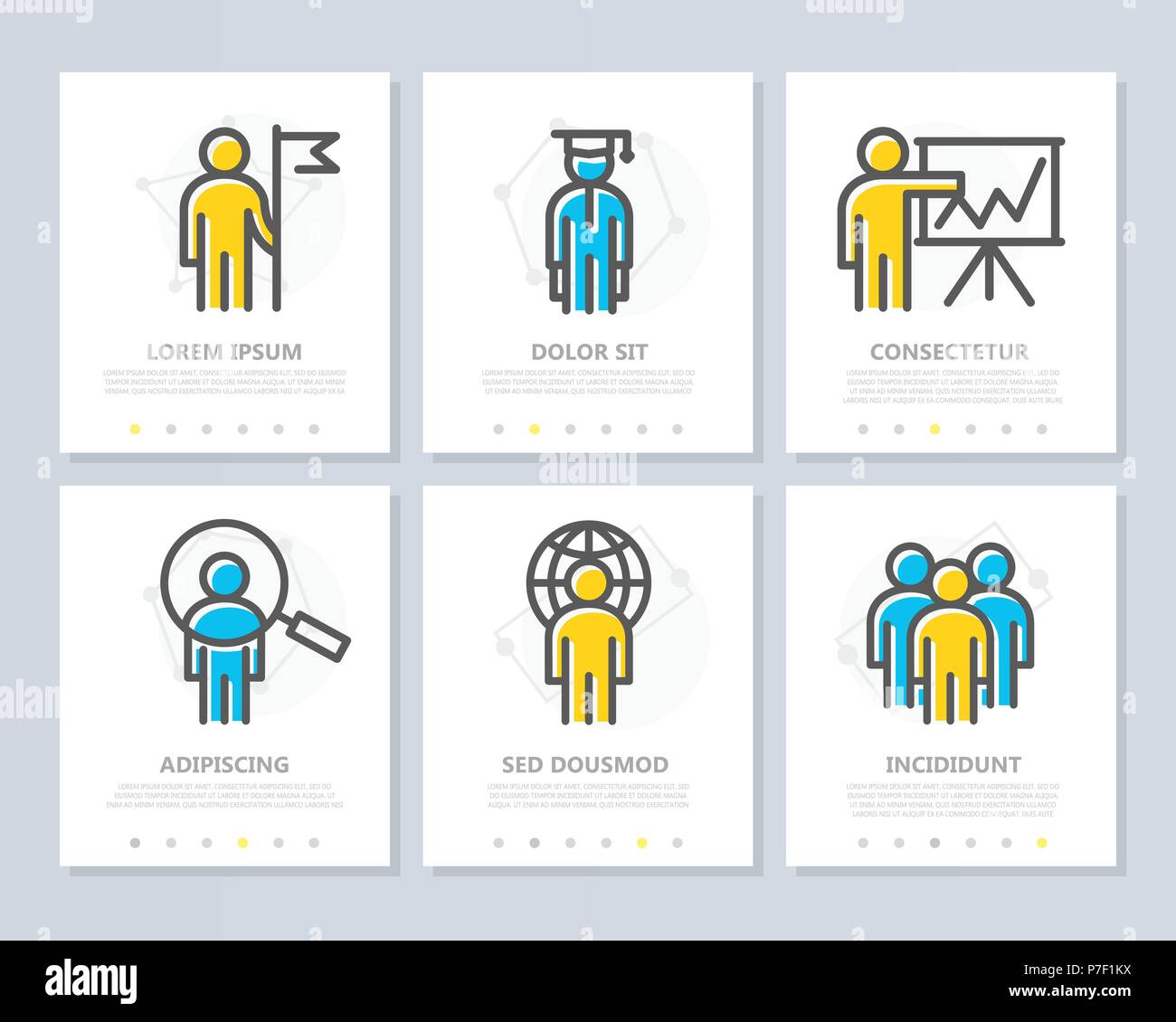 Set of vector human resources and business organization management