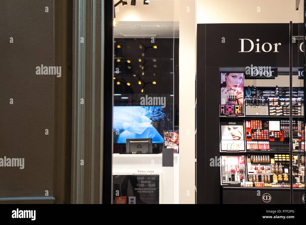 BELGRADE, SERBIA - JUNE 28, 2018: Logo of Dior seen in their Belgrade ...