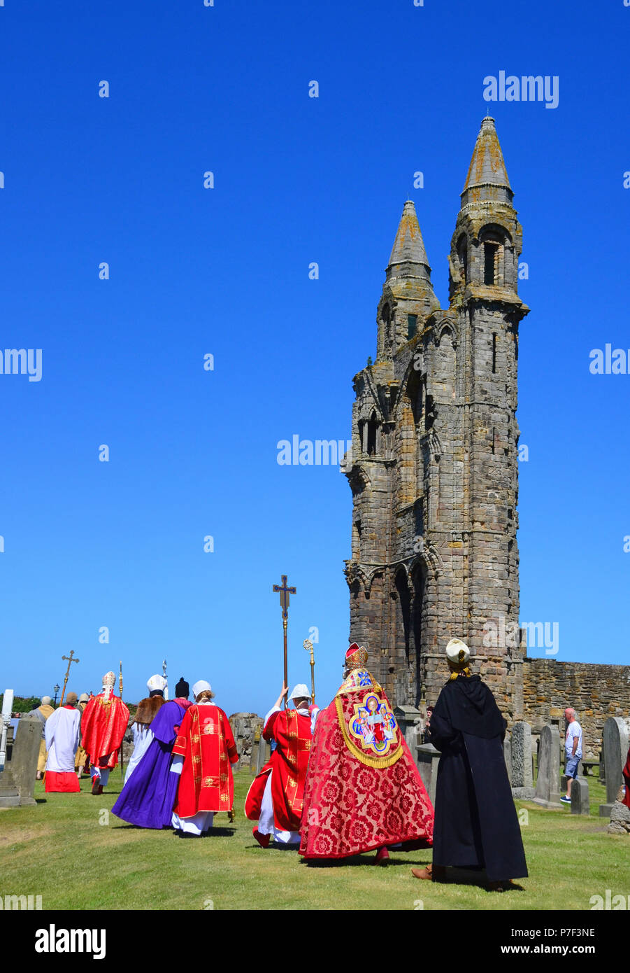 Historical pageant in July 2018 celebrating  the 700th anniversary of the consecration of St Andrews Cathedral -  St  Andrews, Fife, Scotland Stock Photo