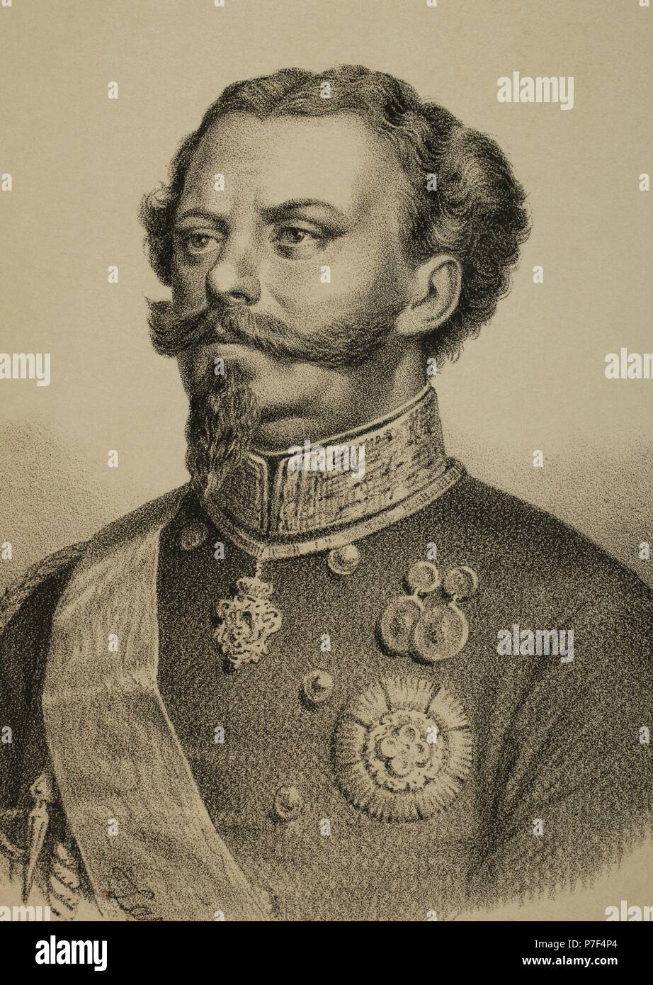 Victor Emmanuel II (1820-1878). King of Sardinia and Italy. Engraving by Zarza in Universal Gallery,1868. Stock Photo