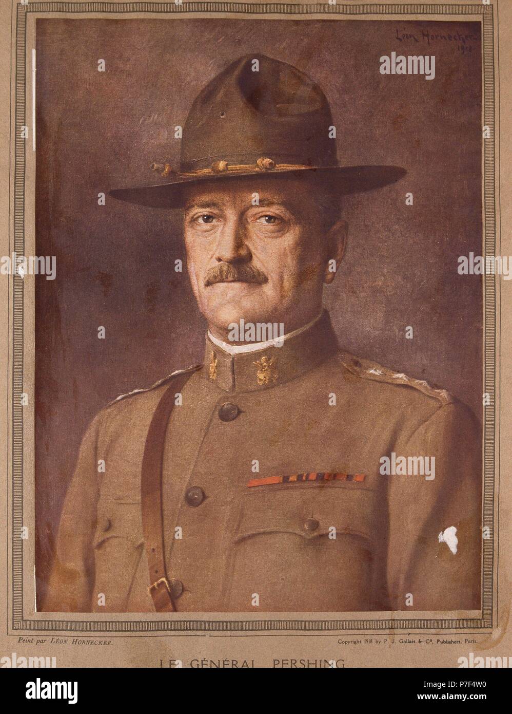 PERSHING , JOHN JOSEPH  MILITAR AMERICANO . 1860 - 1948 REPRODUCCION FOTO. Stock Photo