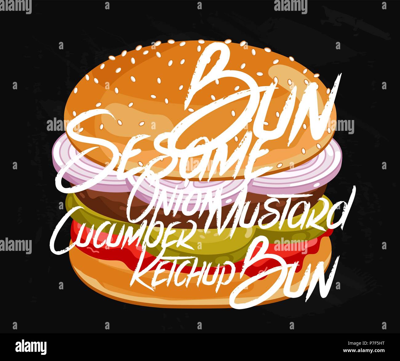 Burger on Chalkboard Stock Vector