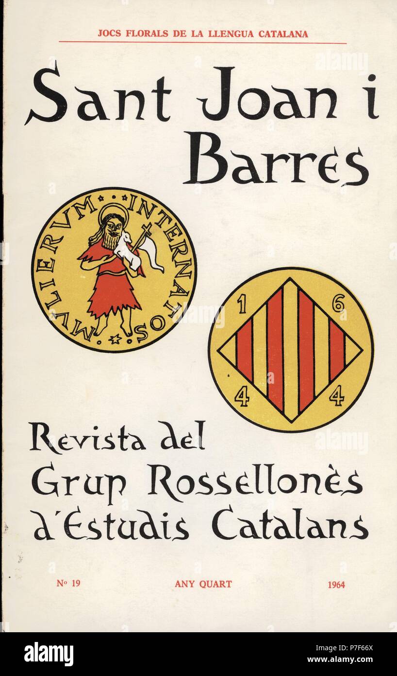 Portada de la revista Sant Joan i Barres, del Grup Rossellonés d'Estudis Catalans, nº 19, 1964. Stock Photo