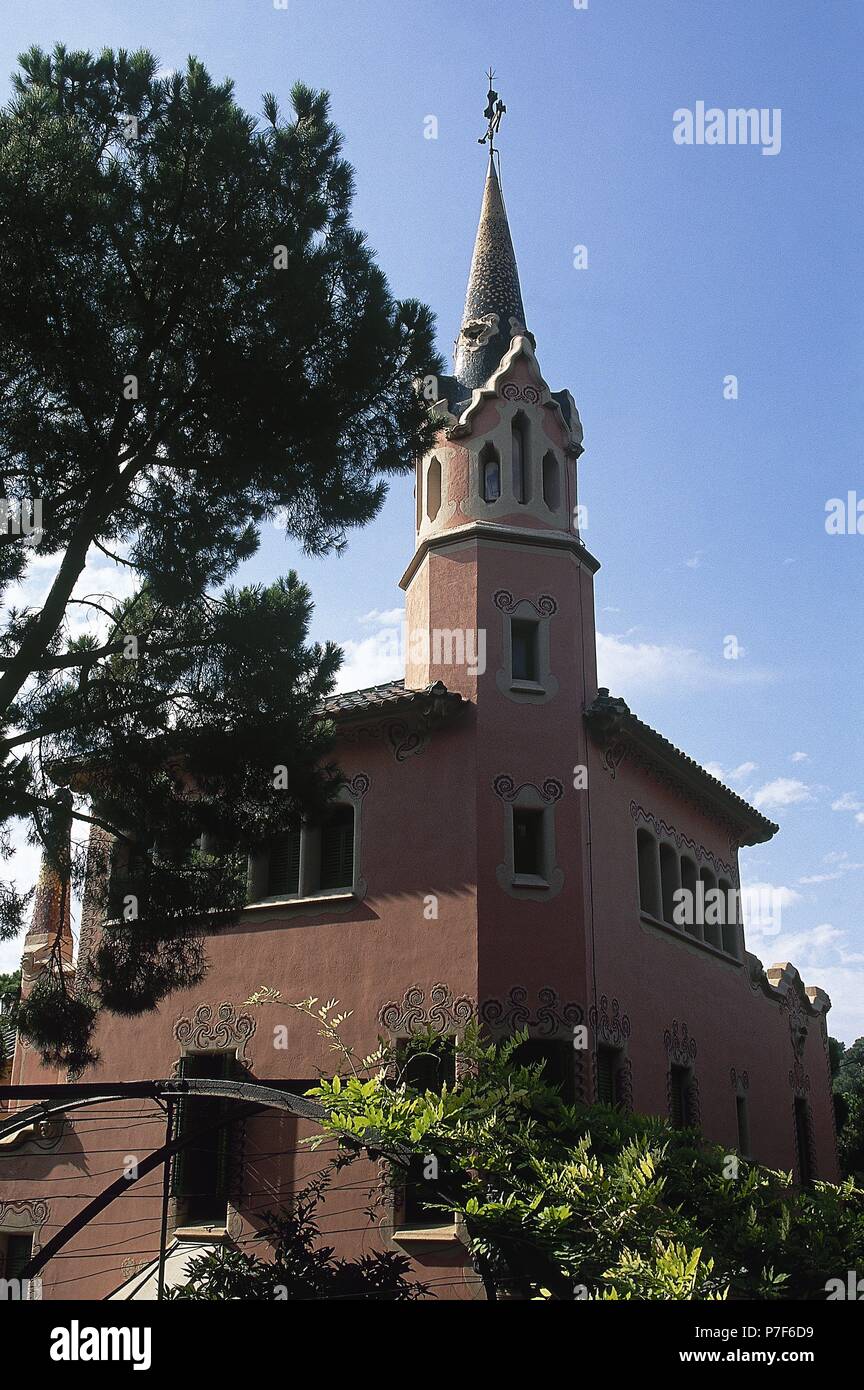 Barcelona Catalonia Spain Park Guell Designed By Antonio Gaudi