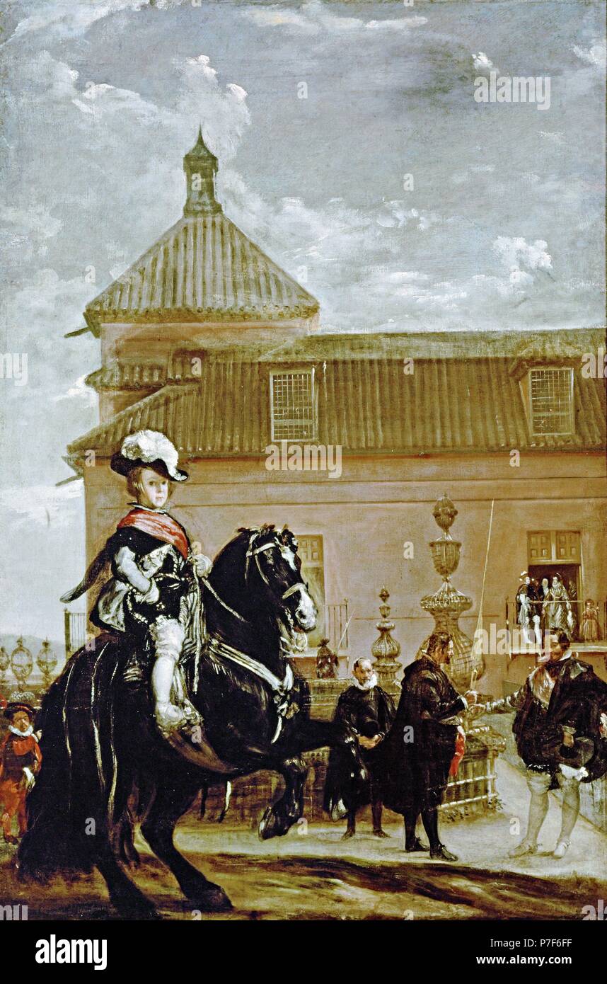 Diego Velazquez / 'Prince Baltasar Carlos at a riding school', c. 1630, Oil on canvas, 144 x 96,5 cm. Museum: Colección Duque de Westminster. Stock Photo