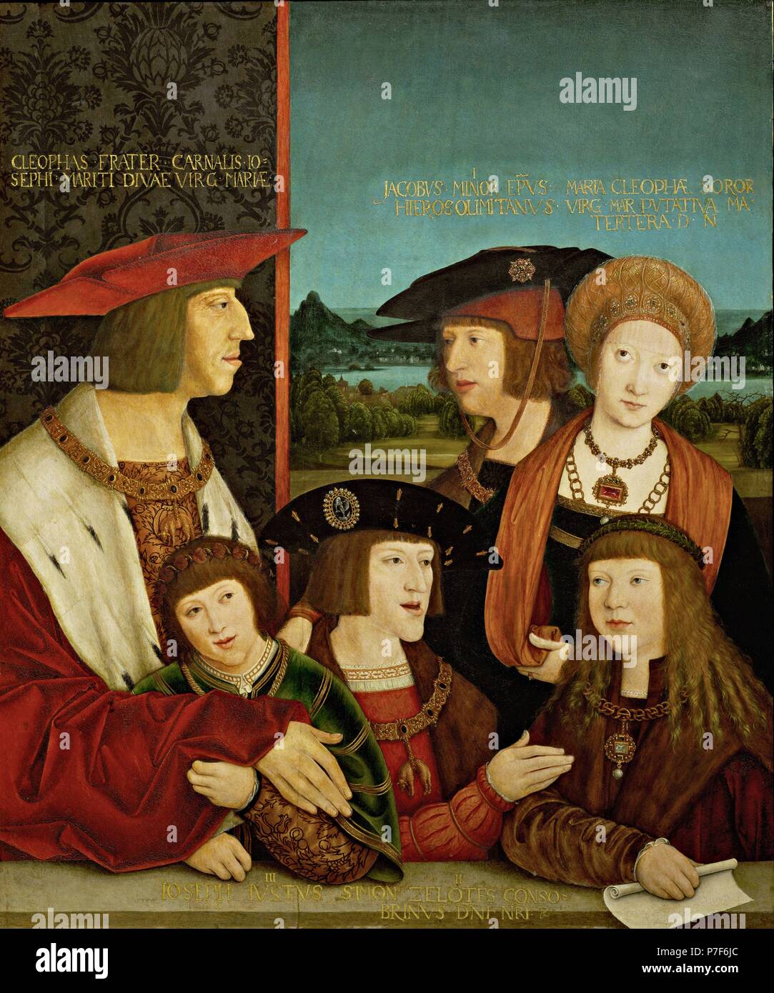 Bernhard Strigel / 'Emperor Maximilian I and his family' c,1515-1520. Museum: MUSEO DE SANTA CRUZ. Stock Photo