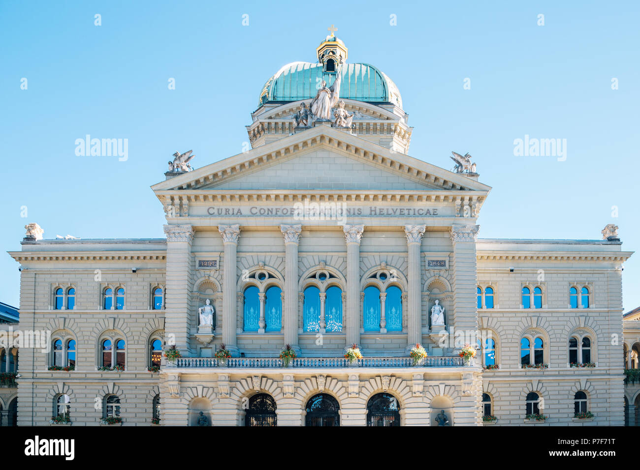 Federal Palace of Switzerland (Curia Confoederationis Helveticae) in Bern, Switzerland Stock Photo